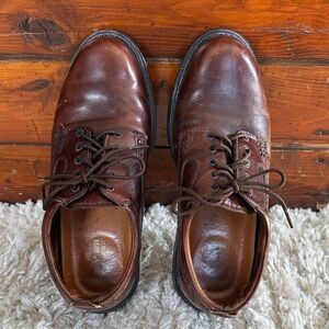 DUNHAM RUGGARDS Luxury Brown Leather Waterproof Oxford Dress Men’s Shoes Sz 9.5
